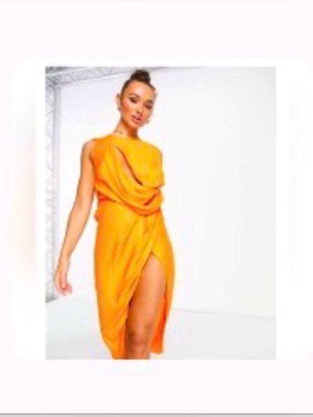 ASOS Vibrant Orange Draped Cut Out Dress